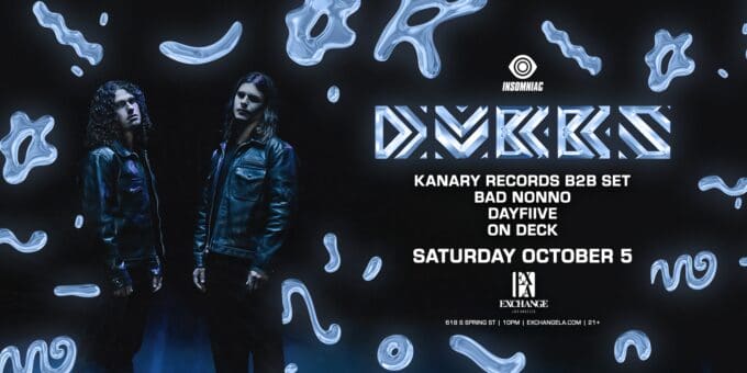 DVBBS Show at Exchange in Downtown Los Angeles Event Flyer Oct 5