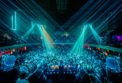 Claptone djing production photo at Exchange LA