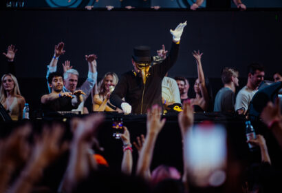 Claptone djing production photo at Exchange LA