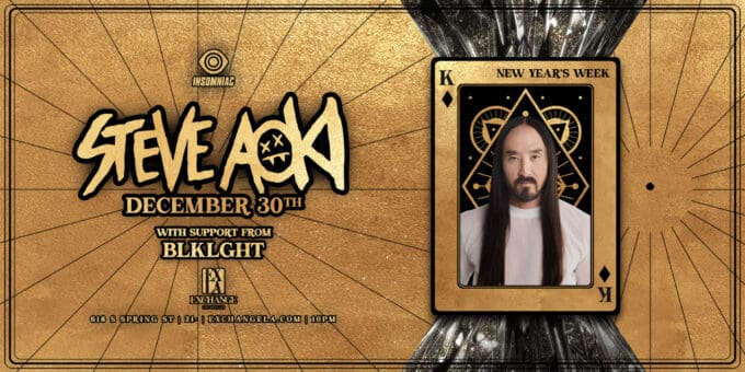 Steve Aoki at Exchange LA in DTLA Nightclub Event Flyer Dec 30