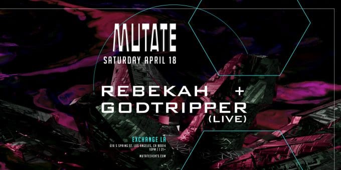 Rebekah + Godtripper at Exchange LA in DTLA Nightclub Event Flyer on 4/18